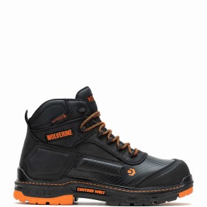 Black Orange Wolverine Overpass CarbonMAX® 6" Men Work Boots | PDP10034BV