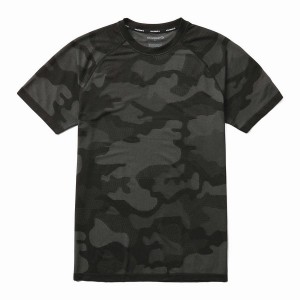 Black Wolverine Camo Mesh Crew Neck Undershirt Men T Shirts | HRA53JU