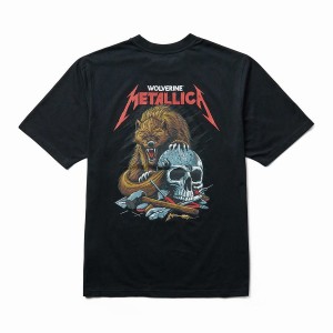 Black Wolverine x Metallica Scholars Graphic Tee Men T Shirts | ELI871MU