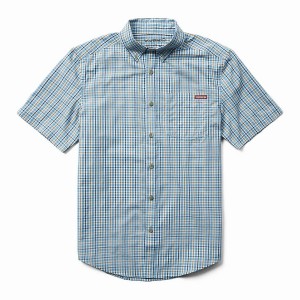 Blue Grey Wolverine Mortar Sleeve Men Shirts | KGK1672ZT