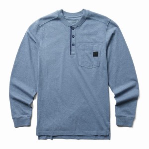 Blue Wolverine Guardian Cotton™ Long Sleeve Henley Men T Shirts | XBG951IA