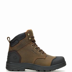 Brown Wolverine Carlsbad Cap-Toe 6" Men Work Boots | KGG1346YO