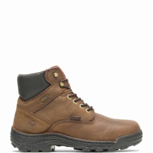 Brown Wolverine Durbin Waterproof 6" Men Work Boots | NCT7274ZL