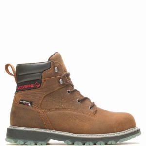 Brown Wolverine Floorhand LX 6" Steel Toe Men Work Boots | RFR8147WL