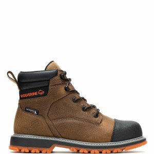 Brown Wolverine Floorhand LX Cap-Toe Steel-Toe 6" Men Work Boots | TFY9018GS