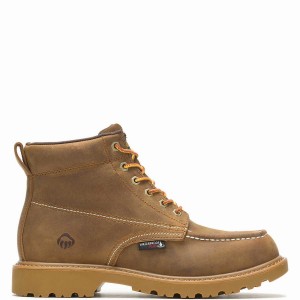 Brown Wolverine Floorhand Moc Toe 6” Men Work Boots | UKU5997RX