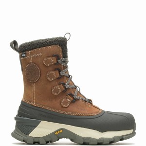 Brown Wolverine Glacier Surge Arctic Insulated Men Work Boots | CZQ5670AN