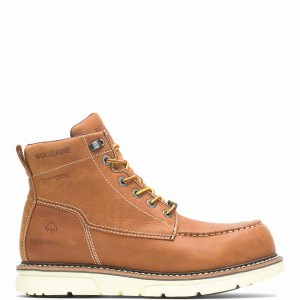 Brown Wolverine I-90 DuraShocks® Moc-Toe CarbonMAX® 6" Men Work Boots | OLI5954IR