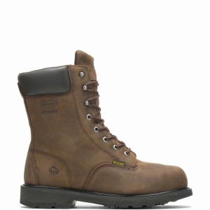 Brown Wolverine McKay Waterproof Steel-Toe 8” Men Work Boots | KPG2495YU