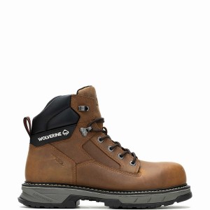 Brown Wolverine ReForce EnergyBound™ 6" CarbonMax® Men Work Boots | NQV2528SY