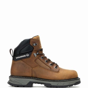 Brown Wolverine ReForce EnergyBound™ 6" Men Work Boots | MEC216FJ