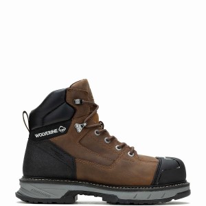 Brown Wolverine ReForce EnergyBound™ Heavy Duty 6" CarbonMax® Men Work Boots | IGY7623KC