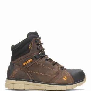 Brown Wolverine Rigger EPX® CarbonMAX® Safety Toe 6" Men Work Boots | PZA4331EW