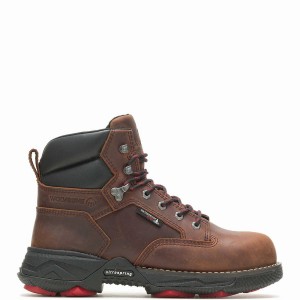 Dark Brown Black Wolverine Hellcat Fuse DuraShocks® UltraSpring™ 6" CarbonMAX® Men Work Boots | IKT798FL