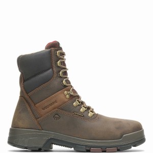 Dark Brown Wolverine Cabor EPX® Waterproof Composite Toe 8" Men Work Boots | CQR446AQ