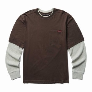 Dark Brown Wolverine Miter II Tee Men T Shirts | UNF3431LA