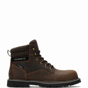 Dark Brown Wolverine Revival 6" Composite-Toe Men Work Boots | ZCF365ZV