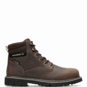 Dark Brown Wolverine Revival 6" Men Work Boots | JLQ5589UU