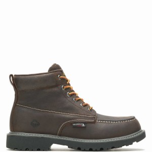 Dark Coffee Wolverine Floorhand Moc Toe 6” Men Work Boots | XJF1797KK