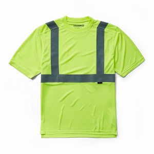 Green Wolverine Caution Short Sleeve Tee - Packaged Men T Shirts | CFU9920CJ