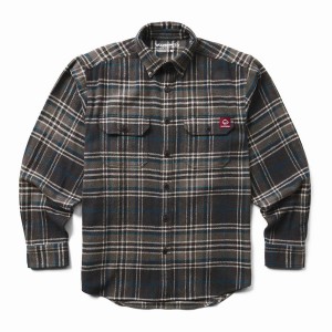 Grey Black Wolverine Glacier Heavyweight Long Sleeve Flannel Men Shirts | LEM8022VB