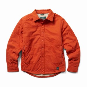 Orange Wolverine Sherpa Shirt Men Jackets | HSG2941XV