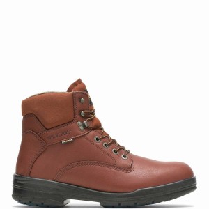 Red Brown Wolverine DuraShocks® SR Steel-Toe Direct-Attach 6" Men Work Boots | YLB4230OC