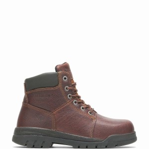 Red Brown Wolverine Marquette Steel-Toe 6" Men Work Boots | YXD7937YD