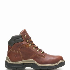 Red Brown Wolverine Raider DuraShocks® 6" CarbonMAX® Men Work Boots | MZT6696RM