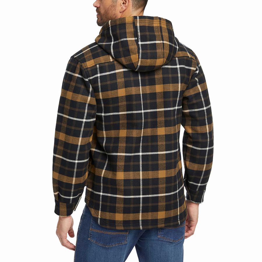 Black Brown Wolverine Bucksaw Sherpa Shirt Men Jackets | YTW4993LW