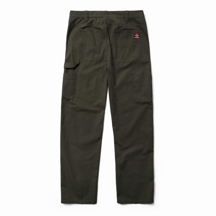 Black Green Wolverine Eaton Ripstop Carpenter Men Pants | TUN6818MI