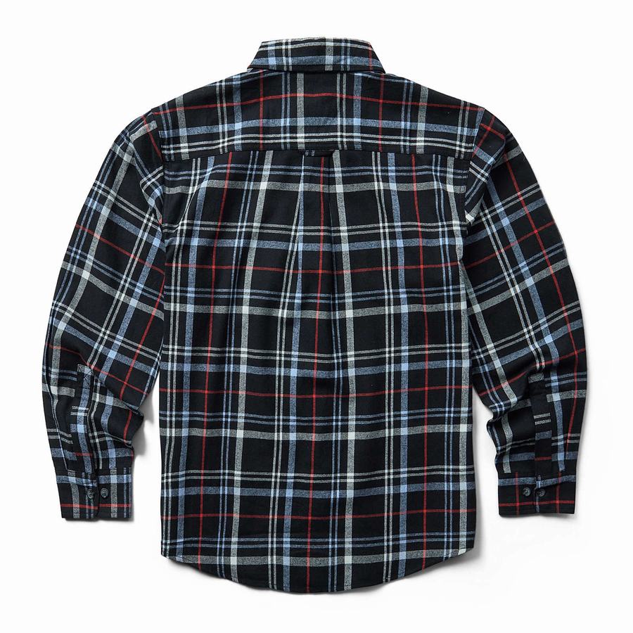 Black Grey Wolverine Hastings Flannel Men Shirts | AZG7442LP