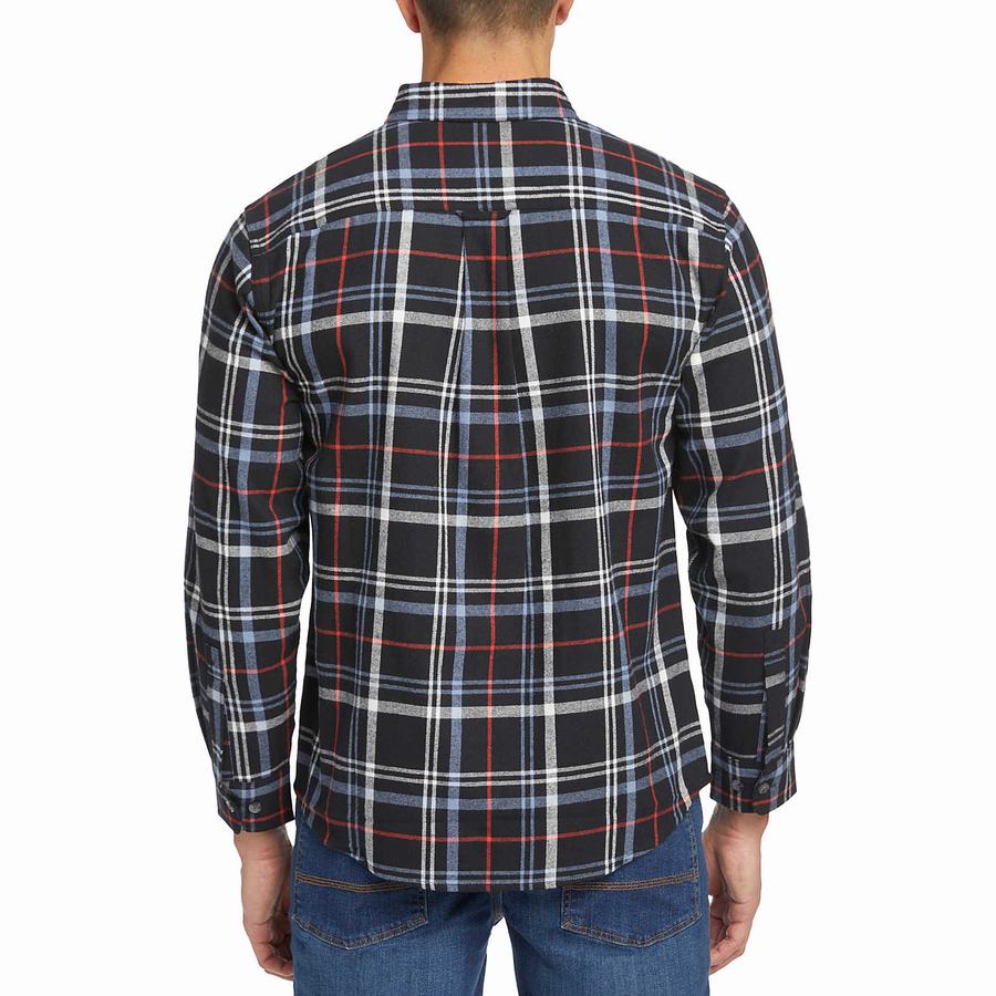 Black Grey Wolverine Hastings Flannel Men Shirts | AZG7442LP