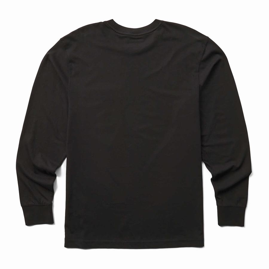 Black Wolverine Classic Long Sleeve Pocket Tee Men T Shirts | LFG5615SP