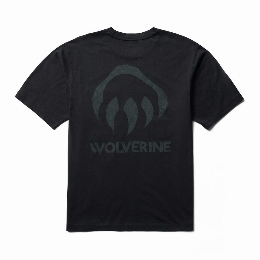 Black Wolverine Classic Short Sleeve Graphic Pocket Tee Men T Shirts | JKL666GU