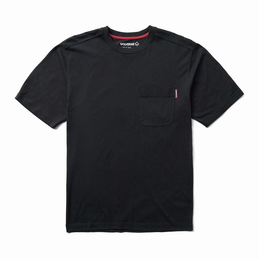 Black Wolverine Classic Short Sleeve Pocket Tee Ext Men T Shirts | MCK8773LX