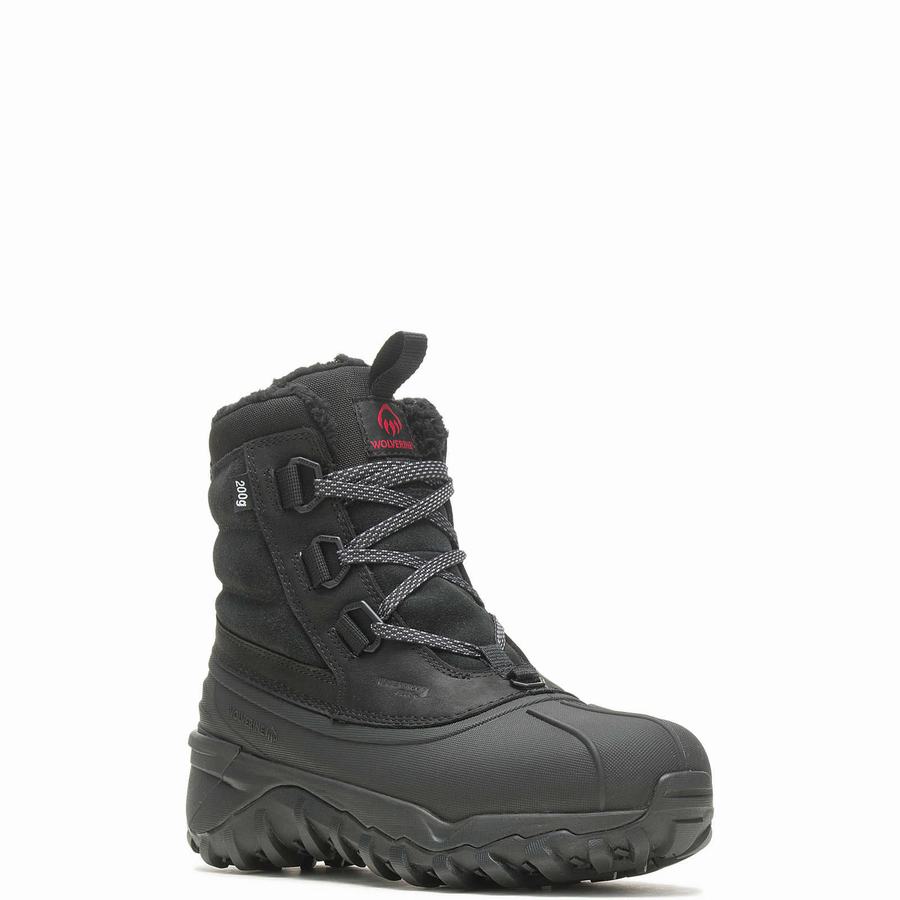 Black Wolverine Glacier Surge Insulated Men Work Boots | YVX459IQ