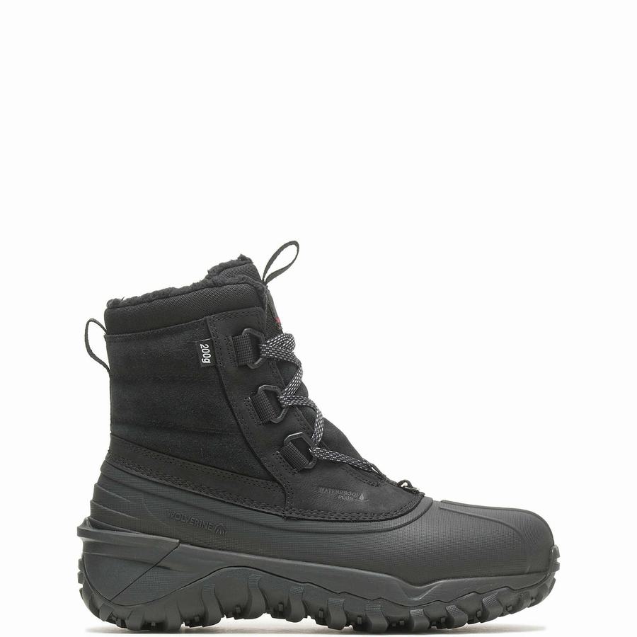 Black Wolverine Glacier Surge Insulated Men Work Boots | YVX459IQ