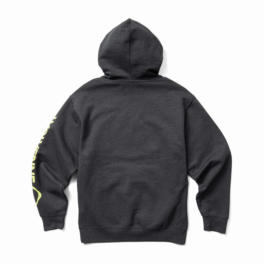 Black Wolverine Graphic- Sleeve Logo Men Hoodie | CNY1616KO