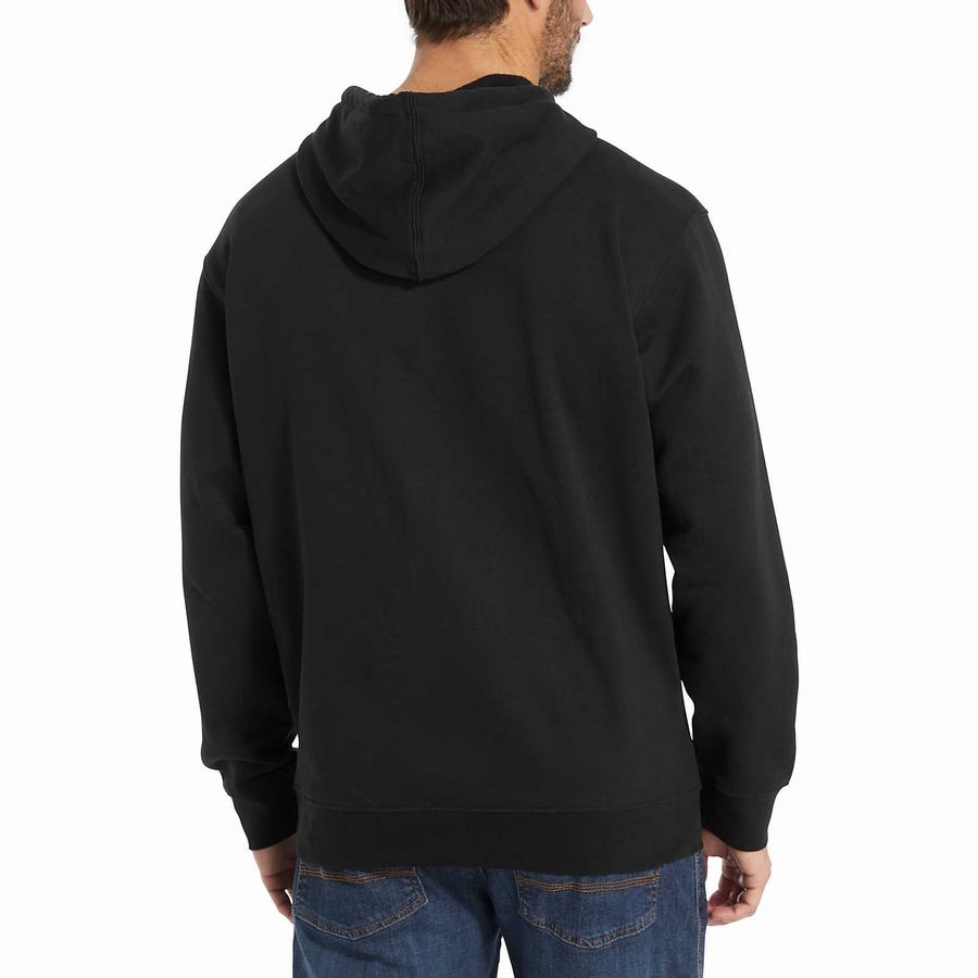 Black Wolverine Graphic- Sleeve Logo Men Hoodie | LVZ934NU