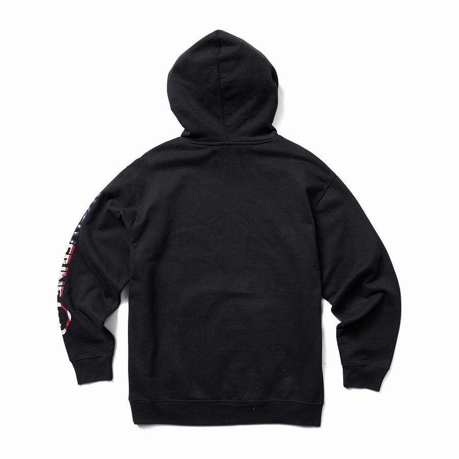 Black Wolverine Graphic - Americana Sleeve Men Hoodie | EQX2698RG