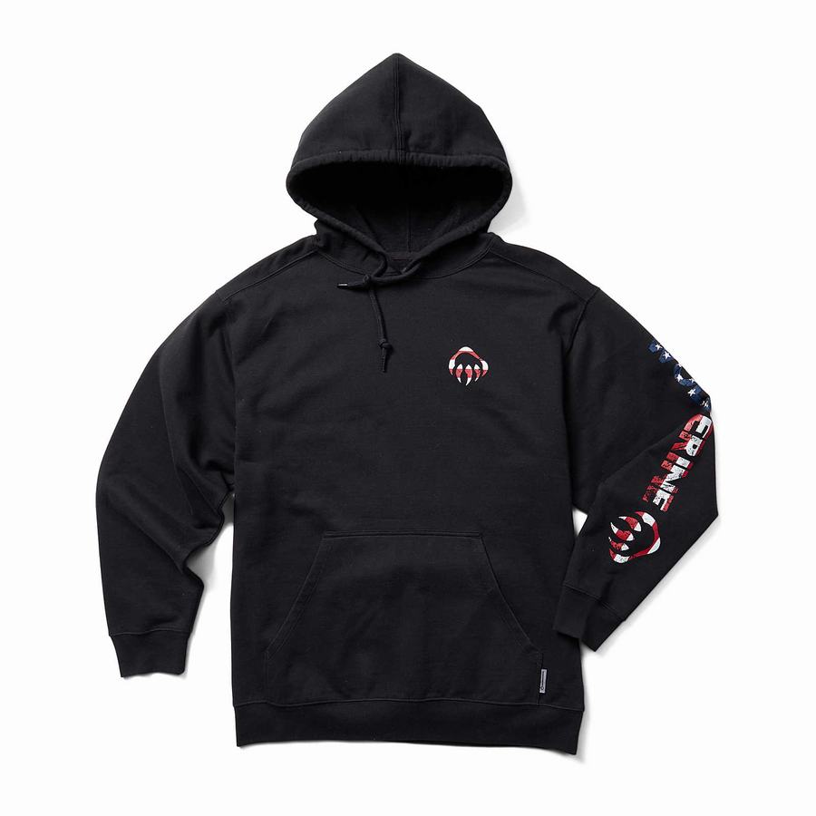 Black Wolverine Graphic - Americana Sleeve Men Hoodie | EQX2698RG