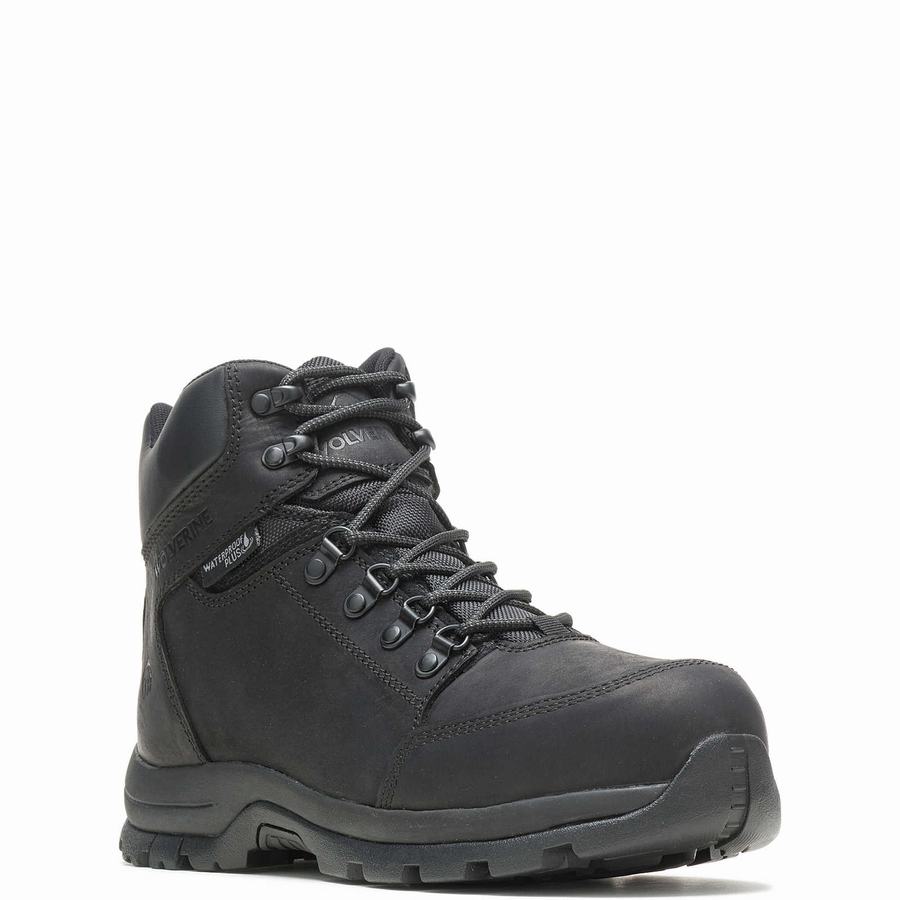 Black Wolverine Grayson Steel Toe Men Work Boots | KRL2123NT