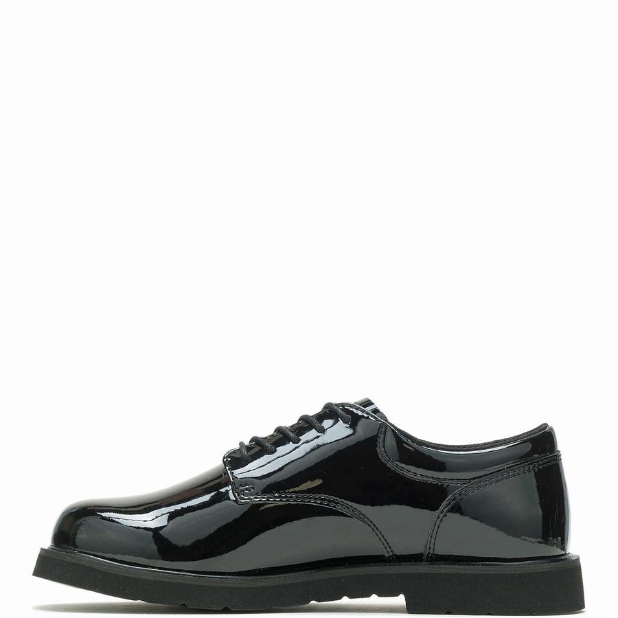 Black Wolverine High Gloss Duty Oxford Men Shoes | RWN1172AT