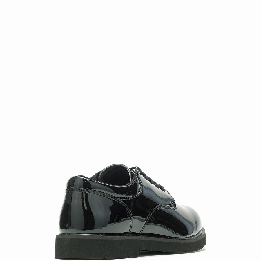 Black Wolverine High Gloss Duty Oxford Men Shoes | RWN1172AT