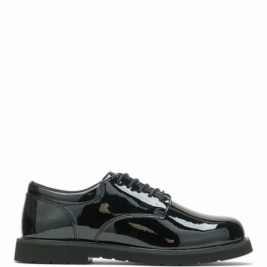 Black Wolverine High Gloss Duty Oxford Men Shoes | RWN1172AT