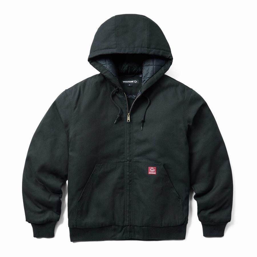 Black Wolverine Jaxon Hooded Big & Tall Men Jackets | FER9751NV