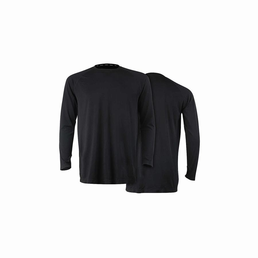 Black Wolverine Seamless Baselayer Long Sleeve Top Men T Shirts | LUR6941RN