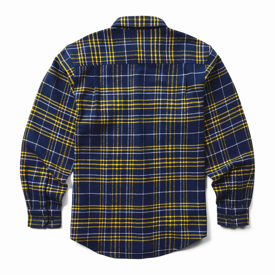 Blue Wolverine Glacier Heavyweight Long Sleeve Flannel Big & Tall Men Shirts | FRX5281WK