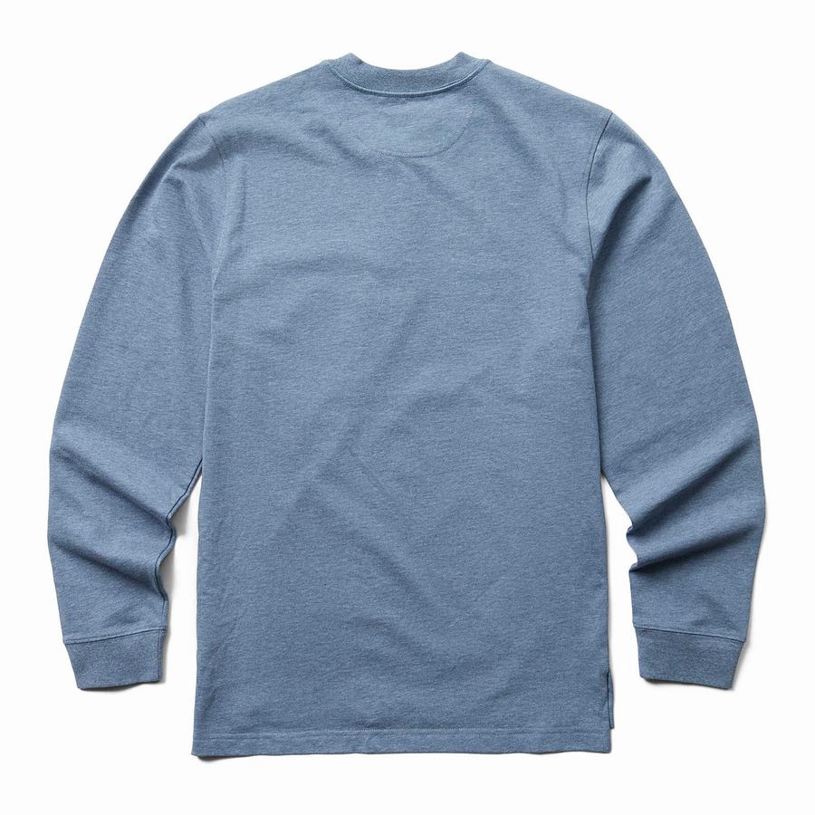 Blue Wolverine Guardian Cotton™ Long Sleeve Henley Men T Shirts | XBG951IA